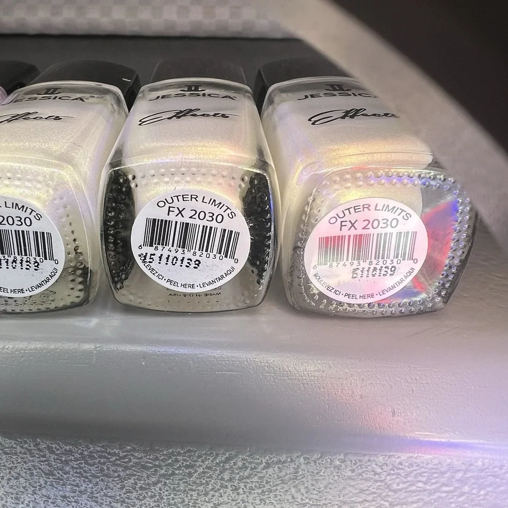 Jessica Effects ‎ Lacquer Polish, Lot Of 6 Glitter/Sparkle Combo Strengths Nails